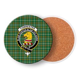 ScotsTee Shop Scottish Forrester Hunting Ancient Crest Tartan Drinks Coasters – Wood, Rubber, Ceramic