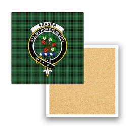 ScotsTee Shop Scottish Fraser Gathering Hunting Ancient Crest Tartan Drinks Coasters – Wood, Rubber, Ceramic