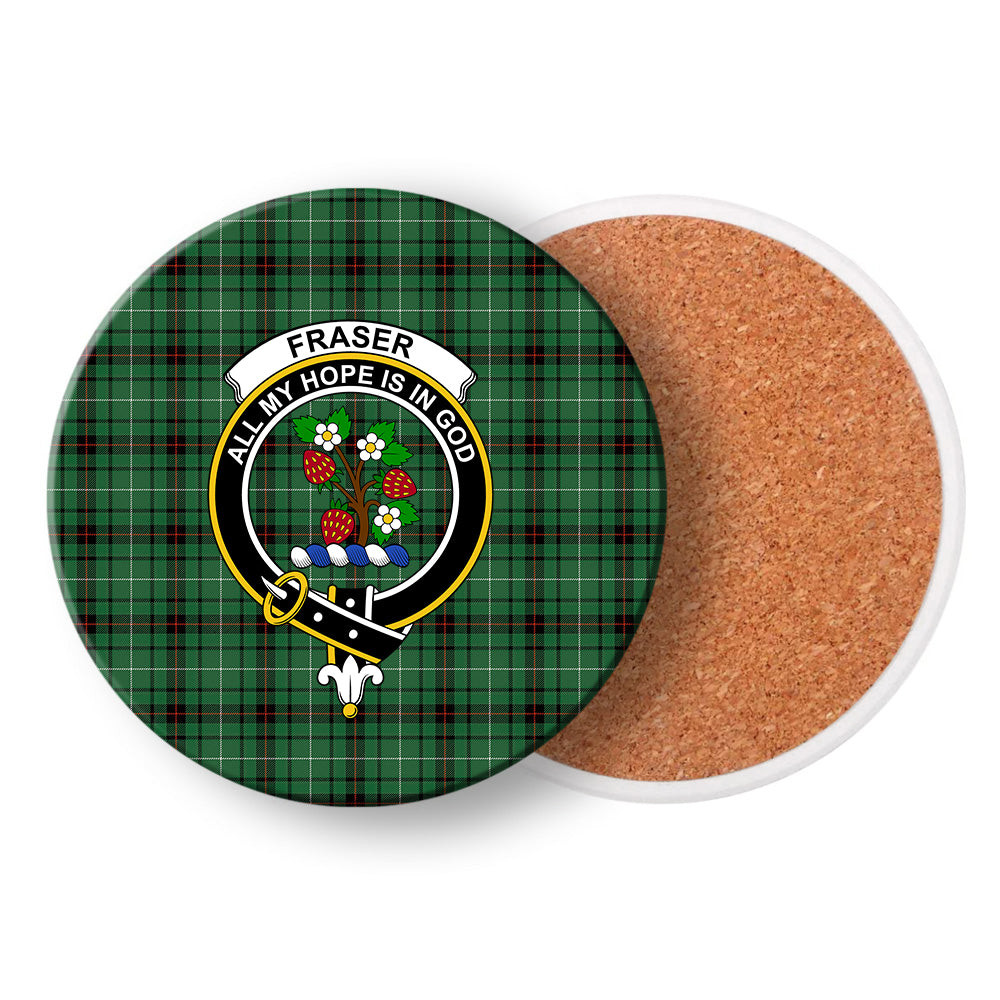 ScotsTee Shop Scottish Fraser Gathering Hunting Ancient Crest Tartan Drinks Coasters – Wood, Rubber, Ceramic