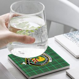 ScotsTee Shop Scottish Forrester Hunting Modern Crest Tartan Drinks Coasters – Wood, Rubber, Ceramic