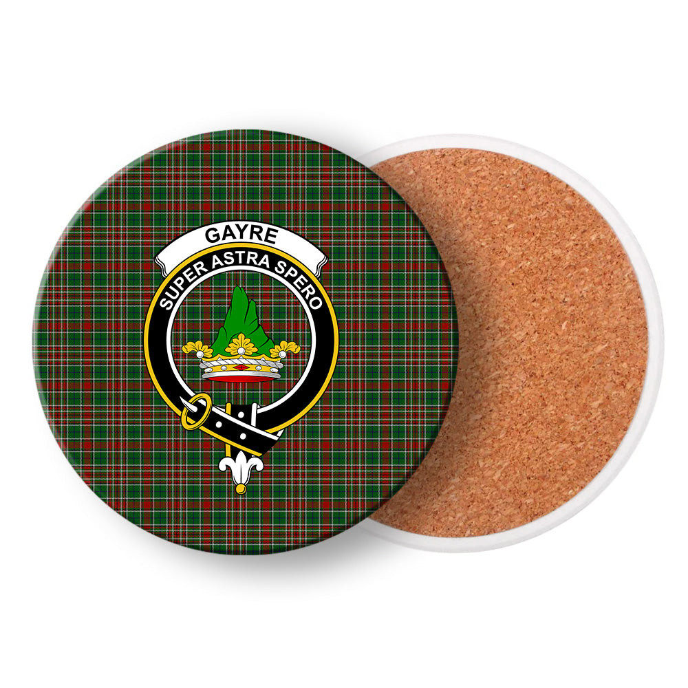 ScotsTee Shop Scottish Gayre Bodyguard 2 Crest Tartan Drinks Coasters – Wood, Rubber, Ceramic