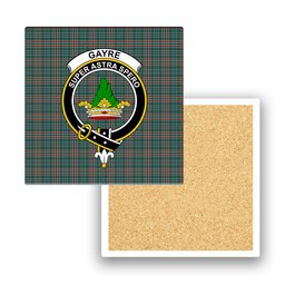 ScotsTee Shop Scottish Gayre Dress Modern Crest Tartan Drinks Coasters – Wood, Rubber, Ceramic