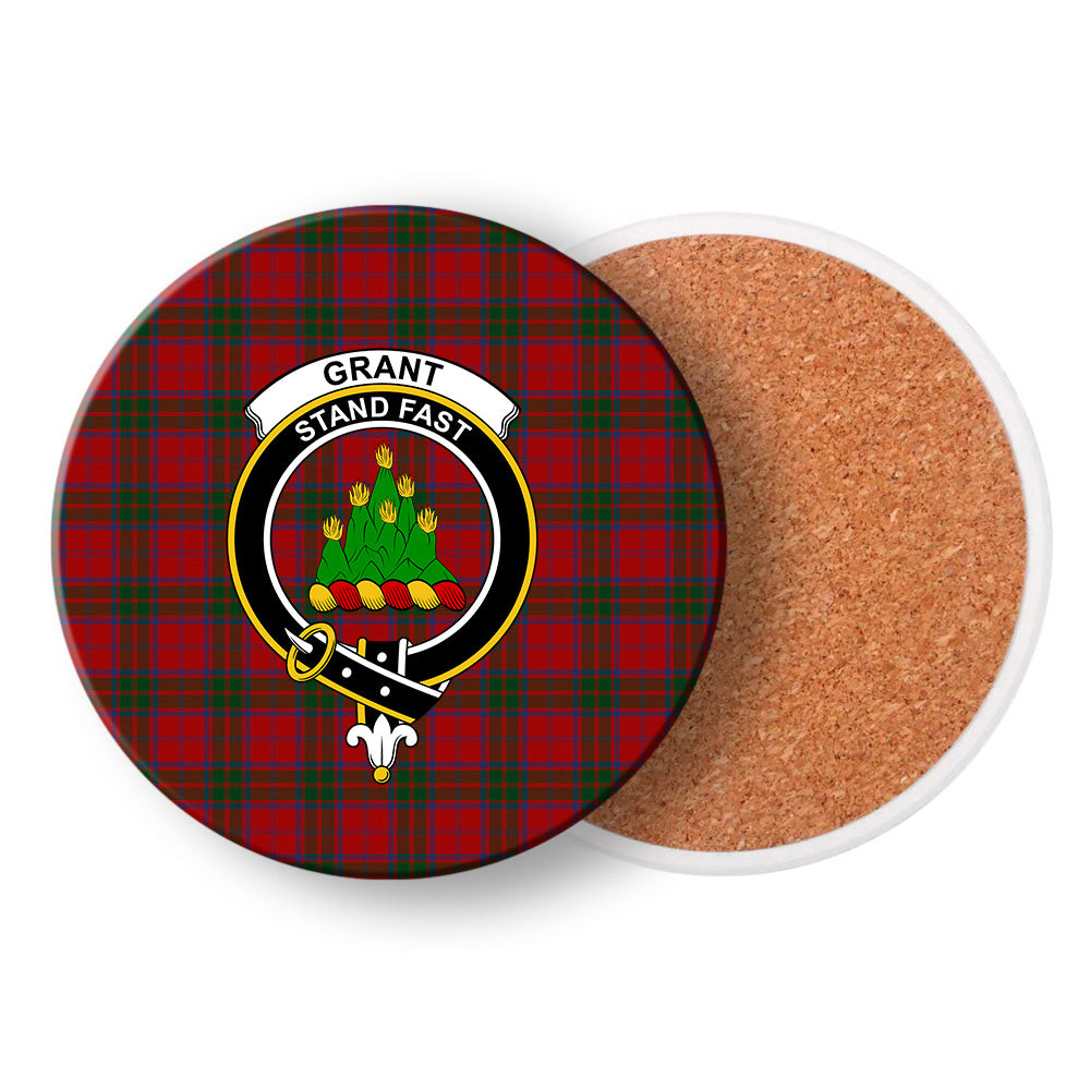 ScotsTee Shop Scottish Grant Vestiarium Scoticum Crest Tartan Drinks Coasters – Wood, Rubber, Ceramic