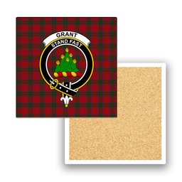 ScotsTee Shop Scottish Grant Vestiarium Scoticum Crest Tartan Drinks Coasters – Wood, Rubber, Ceramic