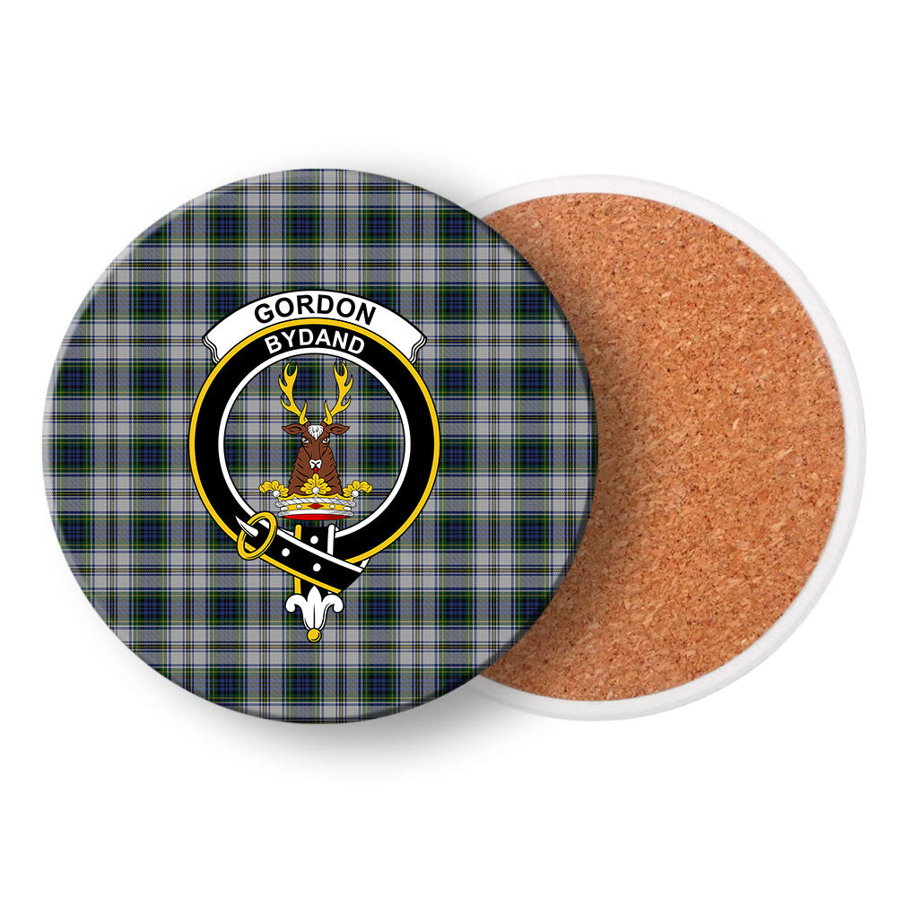 ScotsTee Shop Scottish Gordon Dress 3 Crest Tartan Drinks Coasters – Wood, Rubber, Ceramic
