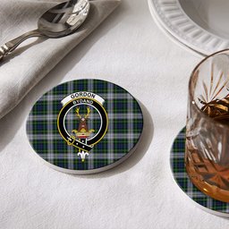 ScotsTee Shop Scottish Gordon Dress Crest Tartan Drinks Coasters – Wood, Rubber, Ceramic