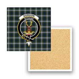 ScotsTee Shop Scottish Gordon Dress Crest Tartan Drinks Coasters – Wood, Rubber, Ceramic