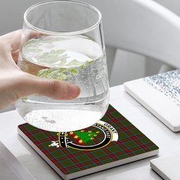 ScotsTee Shop Scottish Grant of Monymusk Crest Tartan Drinks Coasters – Wood, Rubber, Ceramic