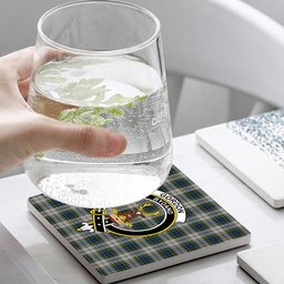 ScotsTee Shop Scottish Gordon Dress 4 Crest Tartan Drinks Coasters – Wood, Rubber, Ceramic