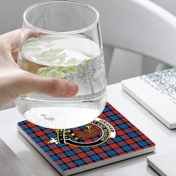 ScotsTee Shop Scottish Graham of Menteith Red Ancient Crest Tartan Drinks Coasters – Wood, Rubber, Ceramic