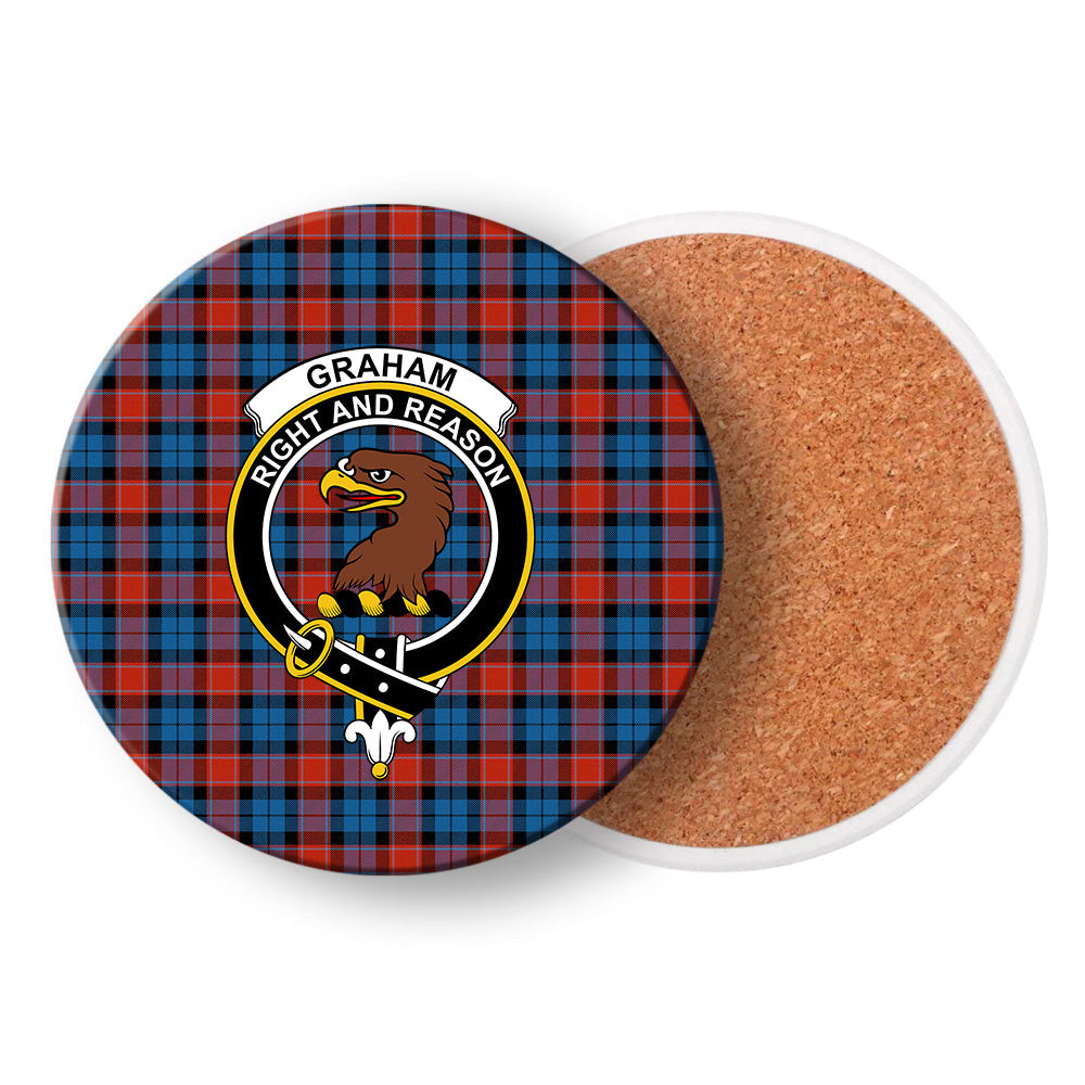 ScotsTee Shop Scottish Graham of Menteith Red Ancient Crest Tartan Drinks Coasters – Wood, Rubber, Ceramic