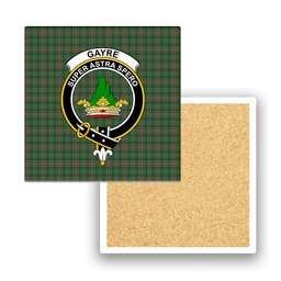 ScotsTee Shop Scottish Gayre Dress Crest Tartan Drinks Coasters – Wood, Rubber, Ceramic
