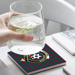 ScotsTee Shop Scottish Jardine Dress Modern Crest Tartan Drinks Coasters – Wood, Rubber, Ceramic