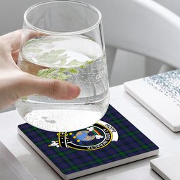 ScotsTee Shop Scottish Hope-Vere Weir Crest Tartan Drinks Coasters – Wood, Rubber, Ceramic
