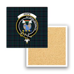 ScotsTee Shop Scottish Hope Vere Modern Clan Crest Tartan Drinks Coasters – Wood, Rubber, Ceramic