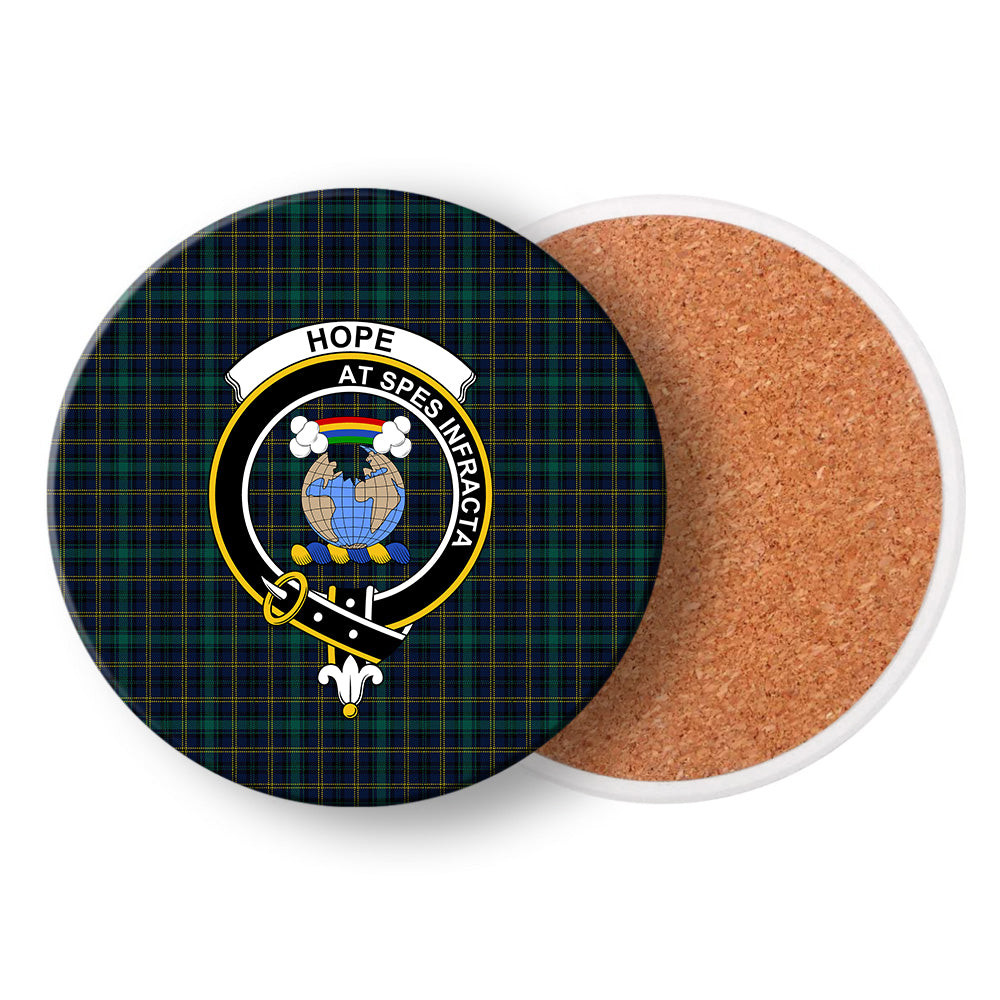 ScotsTee Shop Scottish Hope Vere Modern Clan Crest Tartan Drinks Coasters – Wood, Rubber, Ceramic