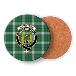ScotsTee Shop Scottish Johnstone Dress Ancient Crest Tartan Drinks Coasters – Wood, Rubber, Ceramic