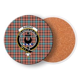 ScotsTee Shop Scottish Hannay Dress Ancient Crest Tartan Drinks Coasters – Wood, Rubber, Ceramic