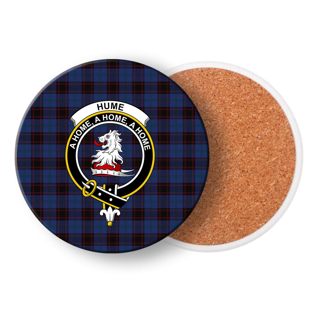 ScotsTee Shop Scottish Hume Vestiarium Scoticum Crest Tartan Drinks Coasters – Wood, Rubber, Ceramic