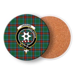 ScotsTee Shop Scottish Jardine Dress Ancient Crest Tartan Drinks Coasters – Wood, Rubber, Ceramic