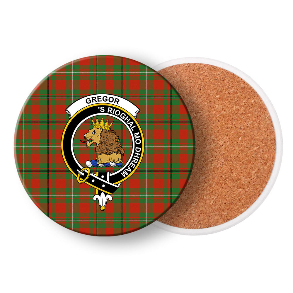 ScotsTee Shop Scottish Gregor of Cardney Ancient Crest Tartan Drinks Coasters – Wood, Rubber, Ceramic