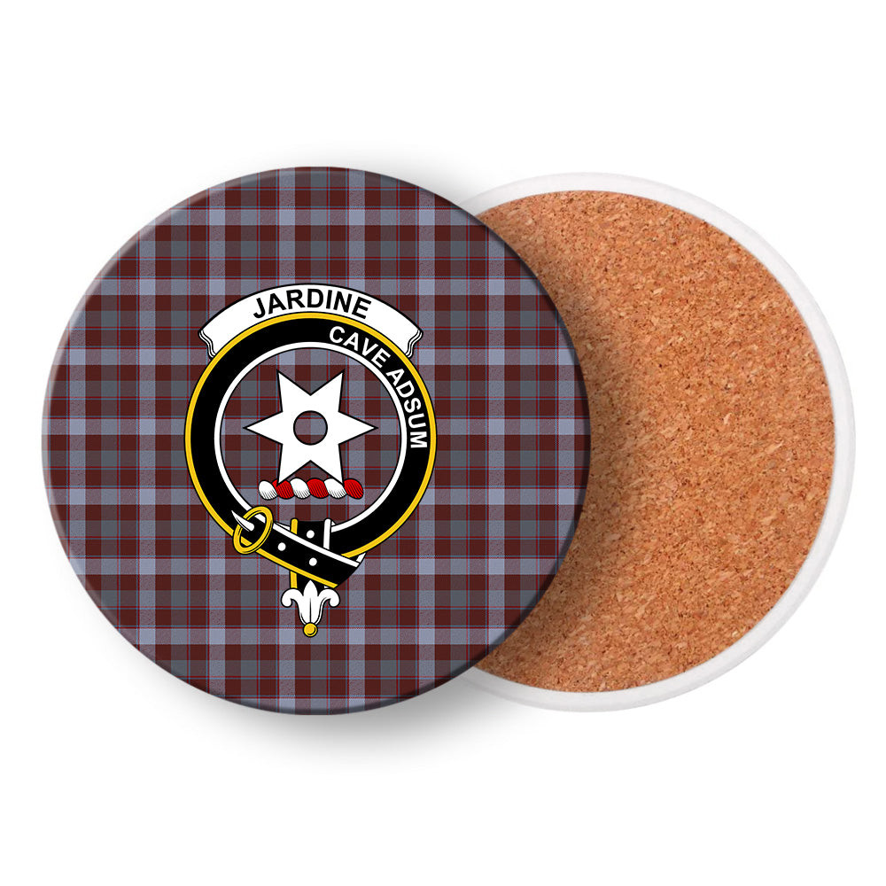 ScotsTee Shop Scottish Jardine of Castlemilk Modern Crest Tartan Drinks Coasters – Wood, Rubber, Ceramic