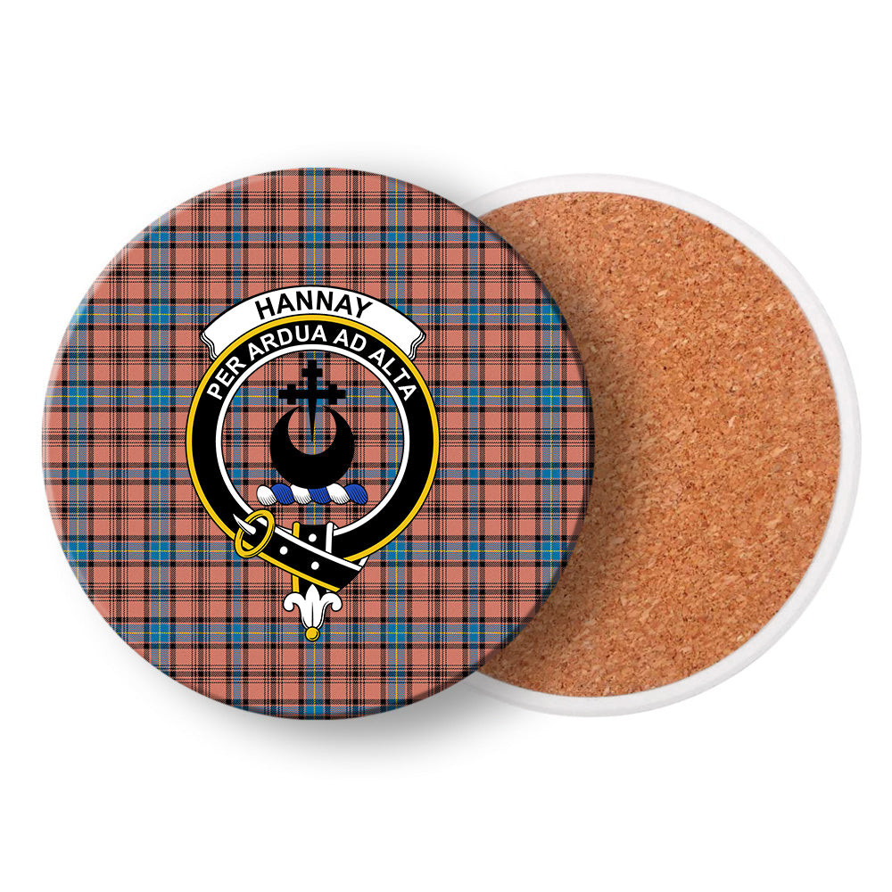 ScotsTee Shop Scottish Hannay Dress Modern Crest Tartan Drinks Coasters – Wood, Rubber, Ceramic