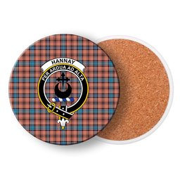 ScotsTee Shop Scottish Hannay Dress Modern Crest Tartan Drinks Coasters – Wood, Rubber, Ceramic