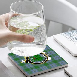 ScotsTee Shop Scottish Irvine of Bonshaw Ancient Crest Tartan Drinks Coasters – Wood, Rubber, Ceramic
