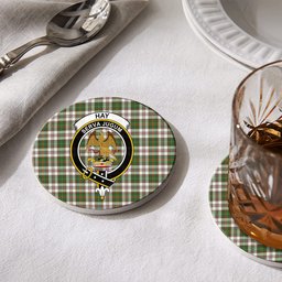 ScotsTee Shop Scottish Hay Dress Modern Crest Tartan Drinks Coasters – Wood, Rubber, Ceramic