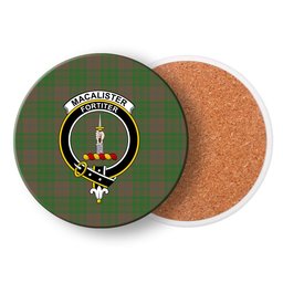 ScotsTee Shop Scottish MacAlister of Glenbarr Hunting Ancient Crest Tartan Drinks Coasters – Wood, Rubber, Ceramic