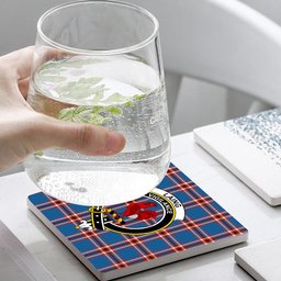 ScotsTee Shop Scottish Laing of Archiestown Ancient Crest Tartan Drinks Coasters – Wood, Rubber, Ceramic