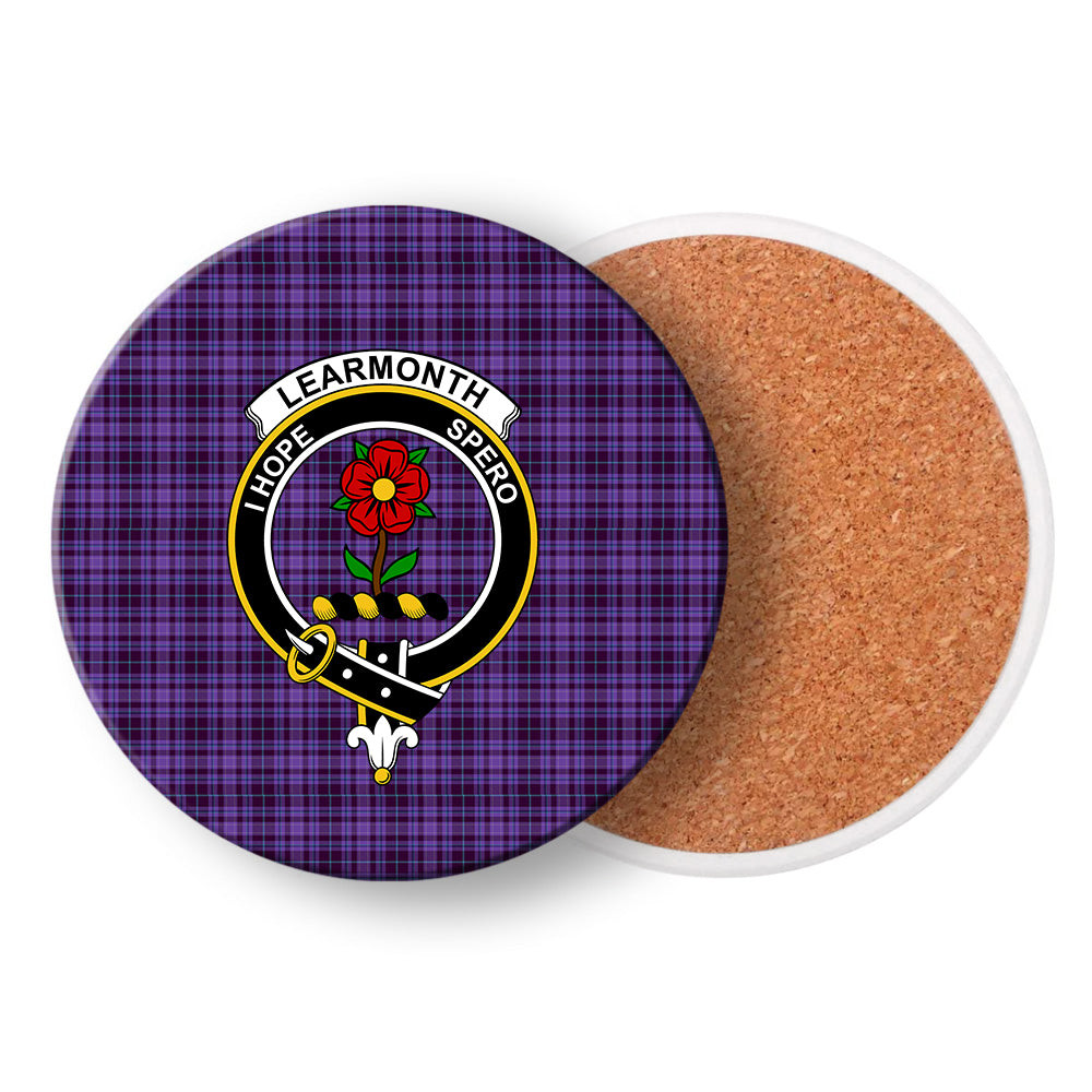 ScotsTee Shop Scottish Learmonth Family Herts Crest Tartan Drinks Coasters – Wood, Rubber, Ceramic