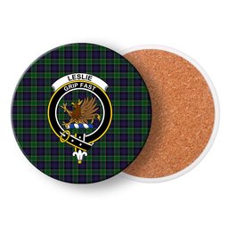 ScotsTee Shop Scottish Leslie Hunting Crest Tartan Drinks Coasters – Wood, Rubber, Ceramic
