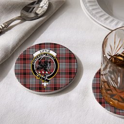 ScotsTee Shop Scottish Little of Morton Rigg Ancient Crest Tartan Drinks Coasters – Wood, Rubber, Ceramic