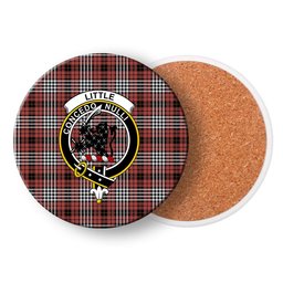 ScotsTee Shop Scottish Little of Morton Rigg Ancient Crest Tartan Drinks Coasters – Wood, Rubber, Ceramic