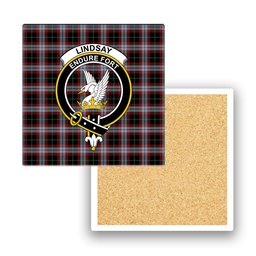ScotsTee Shop Scottish Lindsay Hunting Ancient Crest Tartan Drinks Coasters – Wood, Rubber, Ceramic