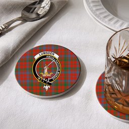 ScotsTee Shop Scottish Lumsden of Kintore Ancient Crest Tartan Drinks Coasters – Wood, Rubber, Ceramic