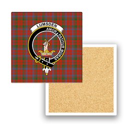 ScotsTee Shop Scottish Lumsden of Kintore Ancient Crest Tartan Drinks Coasters – Wood, Rubber, Ceramic