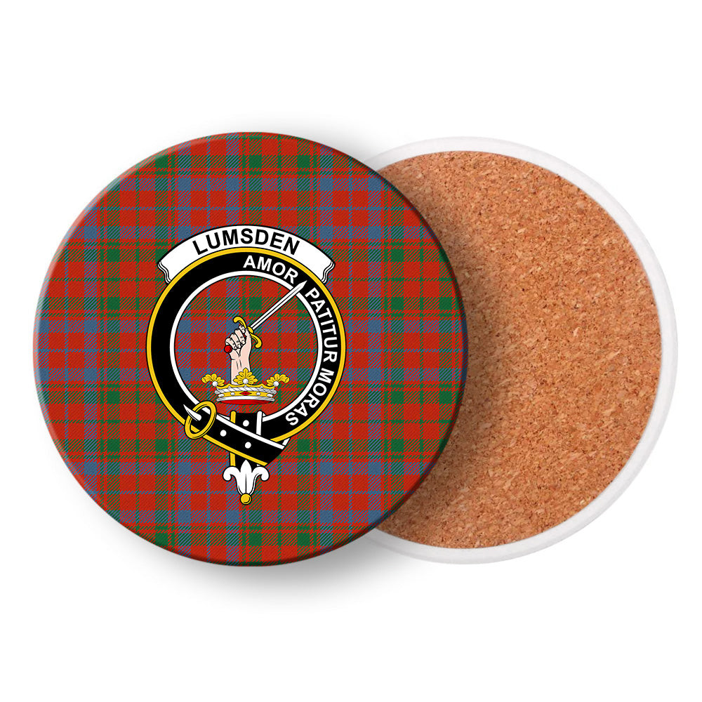 ScotsTee Shop Scottish Lumsden of Kintore Ancient Crest Tartan Drinks Coasters – Wood, Rubber, Ceramic