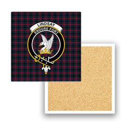 ScotsTee Shop Scottish Lindsay-McGee Modern Clan Crest Tartan Drinks Coasters – Wood, Rubber, Ceramic