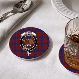 ScotsTee Shop Scottish Leslie J Cant Crest Tartan Drinks Coasters – Wood, Rubber, Ceramic