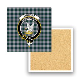 ScotsTee Shop Scottish Lindsay Dress Crest Tartan Drinks Coasters – Wood, Rubber, Ceramic