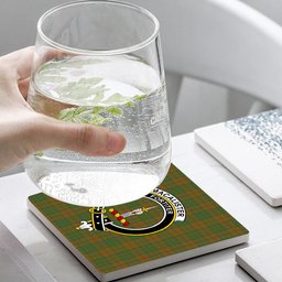 ScotsTee Shop Scottish MacAlister of Glenbarr Hunting Modern Crest Tartan Drinks Coasters – Wood, Rubber, Ceramic