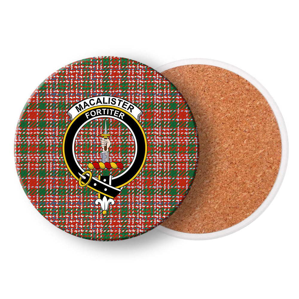 ScotsTee Shop Scottish MacAlister Ancient Clan Crest Tartan Drinks Coasters – Wood, Rubber, Ceramic