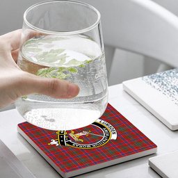 ScotsTee Shop Scottish Lumsden Waistcoat Modern Crest Tartan Drinks Coasters – Wood, Rubber, Ceramic
