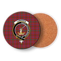 ScotsTee Shop Scottish Lumsden Waistcoat Modern Crest Tartan Drinks Coasters – Wood, Rubber, Ceramic