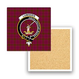 ScotsTee Shop Scottish Lumsden of Clova Crest Tartan Drinks Coasters – Wood, Rubber, Ceramic