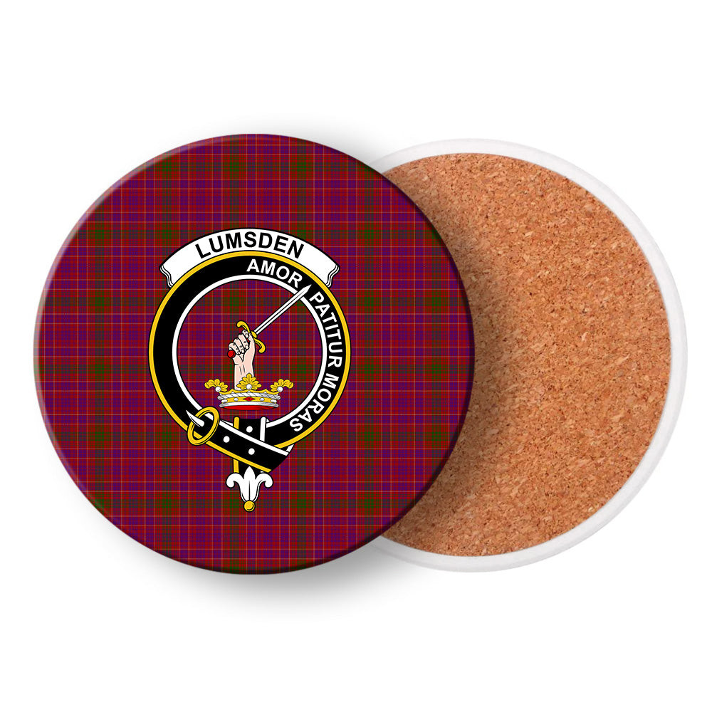ScotsTee Shop Scottish Lumsden of Clova Crest Tartan Drinks Coasters – Wood, Rubber, Ceramic