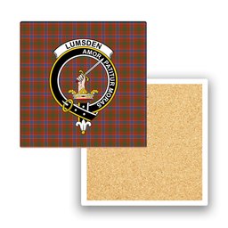 ScotsTee Shop Scottish Lumsden Waistcoat Ancient Crest Tartan Drinks Coasters – Wood, Rubber, Ceramic
